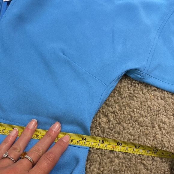 VICTORIA BECKHAM Women’s Crepe Flared Midi Dress in Blue Business Casual Minimal - Picture 10 of 12